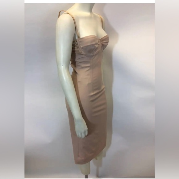 Nude Bustier Dress with Strappy Back Detail - Picture 2 of 11
